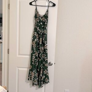 Dark green floral dress